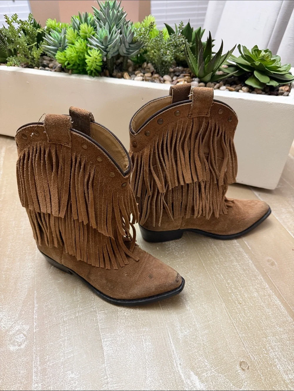 Smoky Mountain Boots Size 13.5 Girls Fringe Suede Western Boots